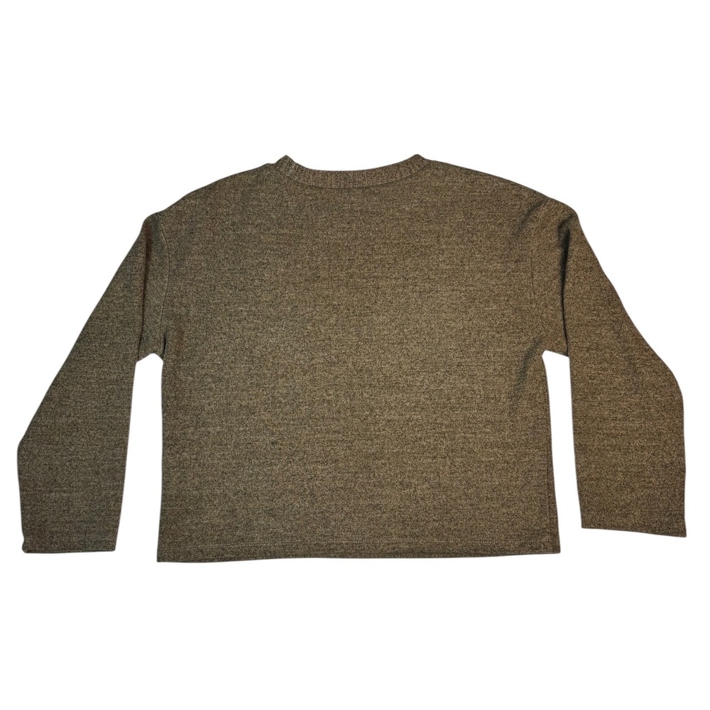 Zara Women's Marled Brown Crewneck Knit Sweater Long Sleeve Size Small